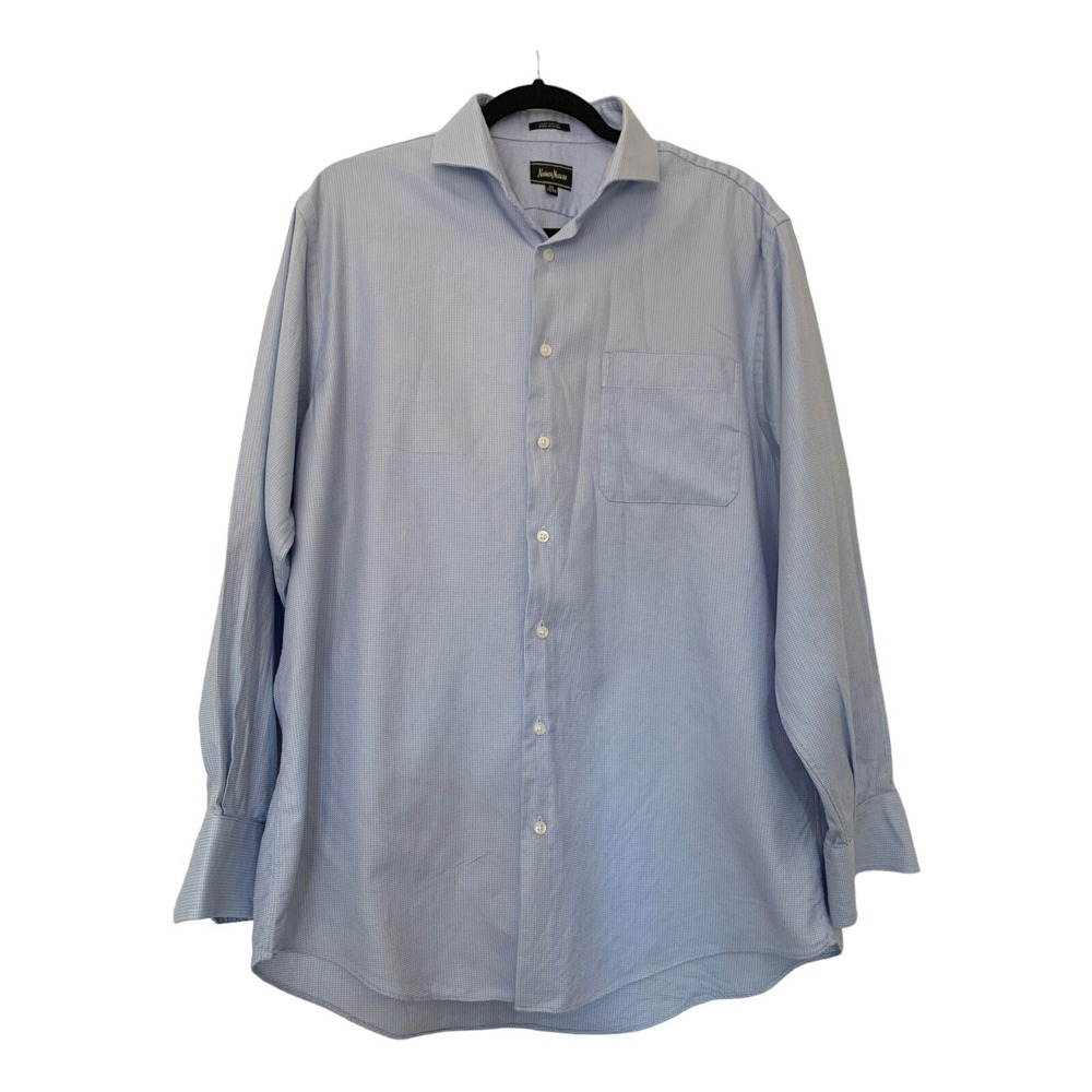 Neiman Marcus (16.5 34/35)‎ light blue 100% Cotton Tuxedo dress Shirt
